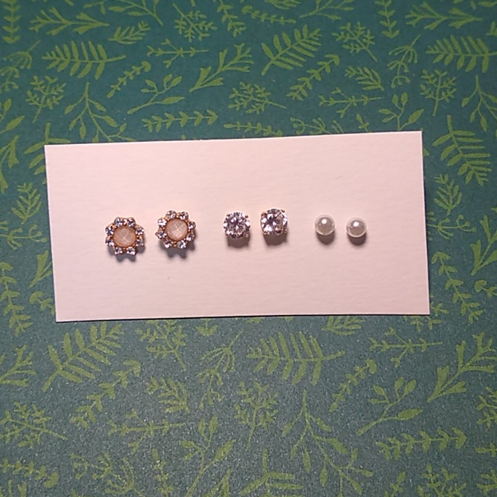 Silver stud earrings